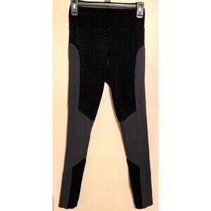 MinkPink Black Velvet Panel Roller Disco Leggings Extra Small XS
